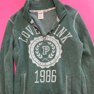 dark green PINK sweater, size xs